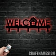 thumbnail image 3 of Craftnamesign Welcome Home Metal Key Holder, Wall Art Key Holder, Coat Rack, Metal Key Hanger, 3 of 5