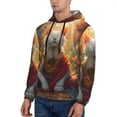 thumbnail image 3 of Lsque Sunshine Flower Meditating Cat Pattern Casual Men's Hoodie,Hooded Sweatshirt with Kangaroo Pocket,Pullover Hoodie-3X-Large, 3 of 7