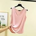 thumbnail image 2 of MIUOWANP Summer Tank Tops for Women Casual And Fashionable Outerwear Solid Color Round Neck Sleeveless Top Pink M, 2 of 5