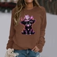 thumbnail image 1 of TINZ Chandail à Motif pour Femmes, Chandails en Molleton Oversize, Col Rond, Manches Longues, Chandail à Fermeture Éclair Complète, Veste à Capuche Française, Chandail Coloré pour Femmes, 1 of 5