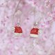 thumbnail image 4 of Pendientes colgantes de Navidad JAMW Cristal esmaltado Papá Noel Campana Sombrero, 4 of 4