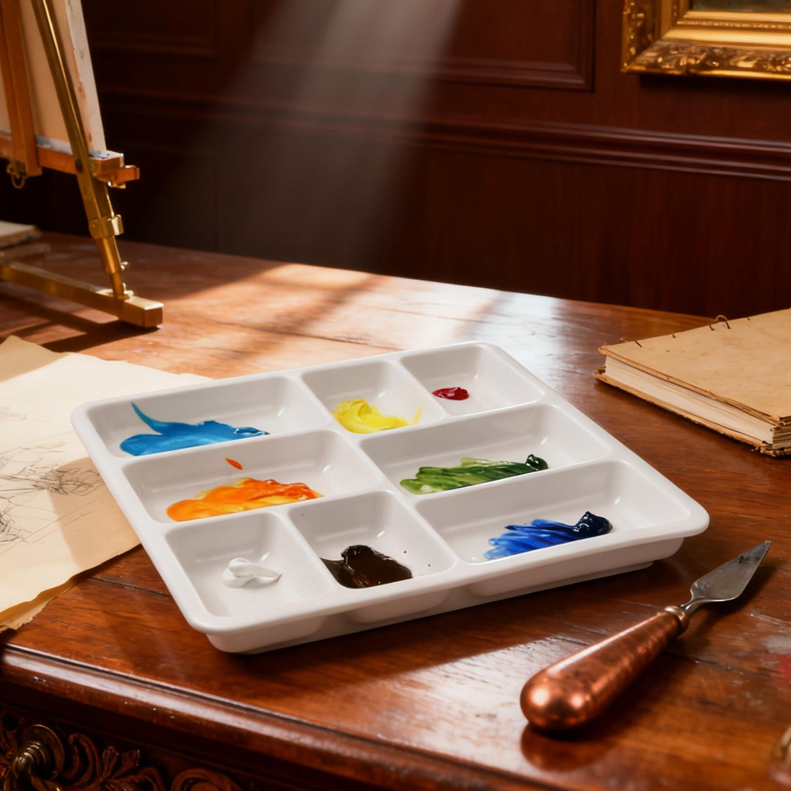 Milageto Artist Paint Palette White Mixing Tray for Acrylic Painting Tempera Painting