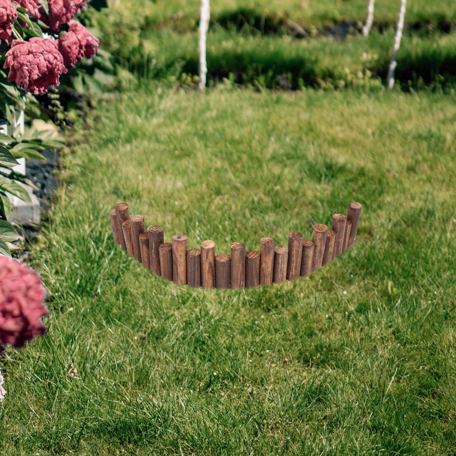 Masteelf Wooden Garden Fence, Decorative Wood Garden Edging Border For Flower Bed And Landscape Fencing Outdoor Fence For Yard And Patio Path Edging