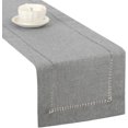 thumbnail image 1 of GFDYREE Decorative Hemstitch Linen Table Runner Farmhouse Style Tabletop Collection Handcrafted Table Runners for Everyday Dining Wedding Party Holiday Home Decor (14 x 72 Inches, Grey), 1 of 7