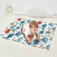 thumbnail image 2 of White Cartoon Dinosaurs Leaves Footprints Pattern Blanket,Comfortable Soft Flannel Throw Blanket,All Season,Warm Lightweight Blankets for Sofa Bed Couch Living Room Chair,30"x40", 2 of 4