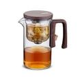 thumbnail image 6 of 720ml / 24oz Filter Glass Teapot with Removable Infuser, Wooden Handle and Strainer, One-Hand Operation Tea Strainer Pot, Press-Control Teapot, 6 of 9