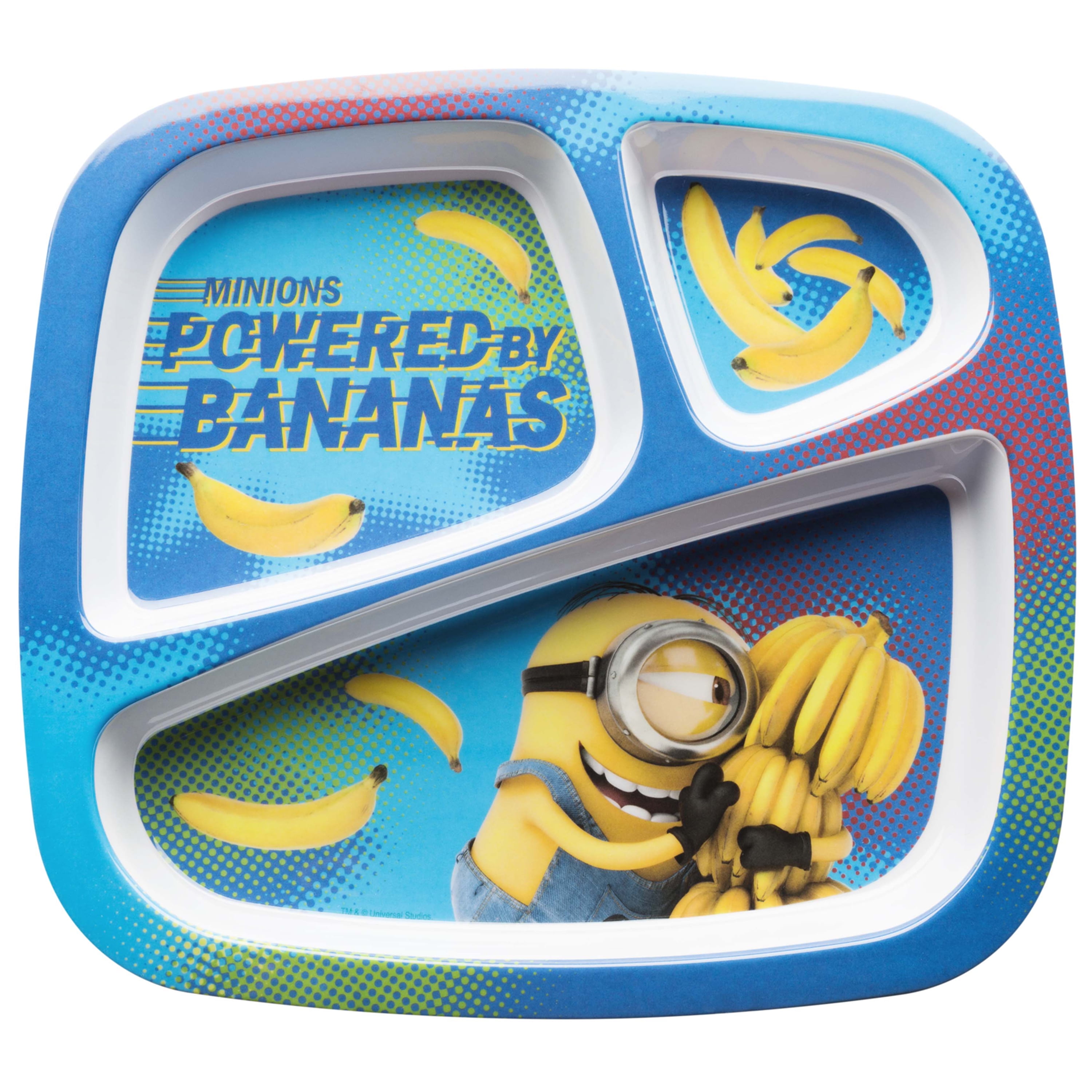 Zak! Designs Despicable Me Stuart the Minion Kids Divided Plates