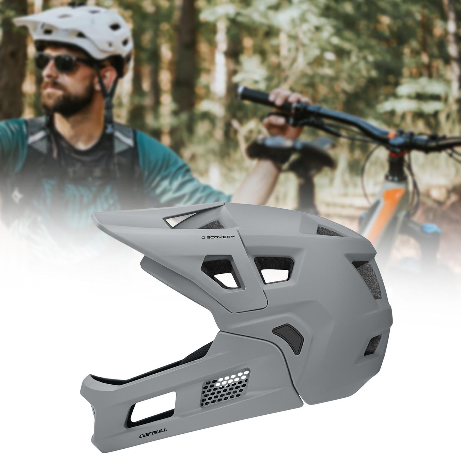 Baoblaze helmet for mountain biking with removable chin guard and full face Gray