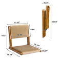 thumbnail image 3 of Silla de Piso Plegable Estilo Japonés HollyHOME Marrón Oscuro, 3 of 9