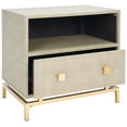 thumbnail image 4 of SAFAVIEH Meilana Glam 1 Shelf 1 Drawer Nightstand, Light Taupe/Brass, 4 of 12