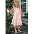 thumbnail image 4 of ABPHQTO Vestido de niña rosa con volantes en la cintura imperio plisado y fluido, 4 of 5