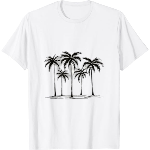 T-SHIRT Black & White Palm Trees Graphic T-SHIRT for Men Women T-SHIRT mens t shirt,white,women,funny,misfits,men,journey