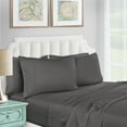 thumbnail image 3 of BNM Egyptian Cotton 1200 Thread Count Solid Deep Pocket Bedroom Sheet Set, California King, Charcoal, 3 of 11