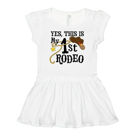 

Inktastic Yes This is My 1st Rodeo- Cowboy Hat with Red Band Lasso Gift Baby Girl Dress