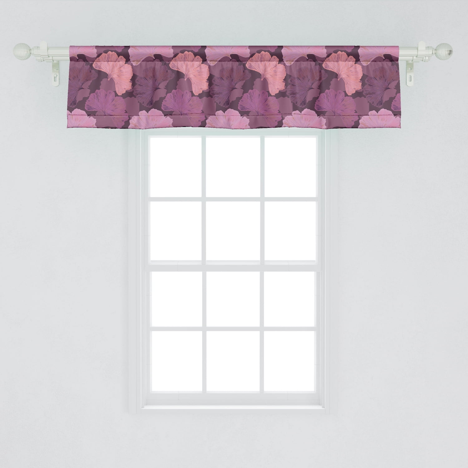 Vintage Window Valance, Repetitive Design of Plantation Organic Ginkgo  Biloba Leaves Print, Curtain Valance for Kitchen Bedroom Decor with Rod  Pocket, ...