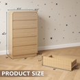 thumbnail image 2 of Tall Dresser for Bedroom with 5 Drawers, Fluted Chest of Drawers with Round Curved Corner, Hidden Handles, Modern Wood Storage Organizer for Bedroom, Nursery, Living Room, 2 of 7