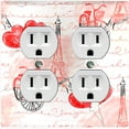 thumbnail image 1 of Metal Light Switch Plate Cover Romantic Paris  Eiffel Tower Letter Bicycle Red PRS011, 1 of 13