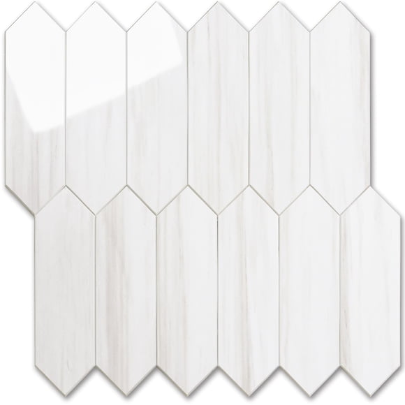 Baldosas para salpicaduras Vamos, de PVC, color blanco brillante, dolomita, 30 x 30 cm