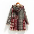 thumbnail image 5 of DHFJKG Winter Coats For Women Fuzzy Lining Boho Retro Print Mediun Length Hooded Coat With Pockets Warm Comfort Outerwear, 5 of 5