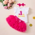 thumbnail image 5 of Rhuody 0-3 Months Newborn Girls Outfits Short Sleeve Birthday Dress Crewneck Romper Skirt For First Birthday Celebration Adorable Clothing Pink1, 5 of 5