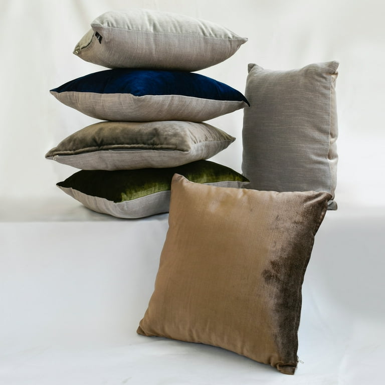 The HomeCentric Blu E Beige Set di 2, 50x50 cm Tela Ruvida