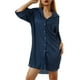 thumbnail image 5 of Sunloudy - Camisón de dormir de color sólido para mujer, camisón suelto de media manga con un solo pecho para uso en el hogar Sunloudy  S M L XL, 5 of 9