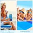 thumbnail image 4 of Blue Beach Blanket Anti Sand, Fold Beach Mat With 4 Corner Stakes, Suitable For Outdoor Camping, Travel, Vacation, Hiking, Polyester Material, Super Large And Lightweight Picnic Beach Blanket, 4 of 6