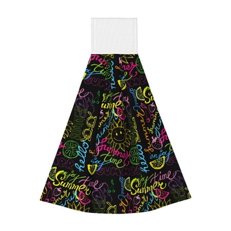 

Kdxio Color Summer Hand Towel with Loop Hanging Towel Absorbent Tie Towels for Kitchen Tea Bar Bathroom Decor