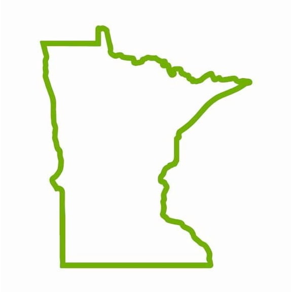 State Map Outline Minnesota Vinyl Decal Sticker UV & Waterproof Bumper Window Laptop Automotive Water Bottle Gift accessories – LIME GREEN 4.5"