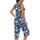 thumbnail image 5 of Conjunto de Ropa de Estar de Mujer Cuello Redondo Impresión Blusa sin Mangas Pantalones Cortos, Pantalones de Cintura Elástica para las Mujeres, 5 of 7