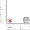thumbnail image 6 of Gem Stone King 18K Rose Gold Plated Silver Pink Created Sapphire White Moissanite and White Lab Grown Diamond Ring for Women (1.63 Cttw, Heart Shape 6MM, Gemstone Birthstone, Size 9), 6 of 6