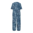 thumbnail image 5 of Birdeem Ensemble d'Été Imprimé pour Femmes Manches Mi-Longues Col Rond Haut Court + Pantalon Décontracté Ensemble de Détente Deux Pièces, 5 of 5
