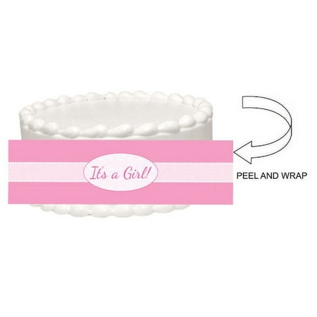 It's A Girl Peel and Stick Edible Cake Image Wrap Ribbon