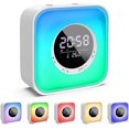 thumbnail image 1 of Despertador con altavoz Bluetooth con lámpara de noche LED con 10 cambios de color, despertador con calendario digital, radio FM y pantalla de temperatura, recarga, 1 of 5
