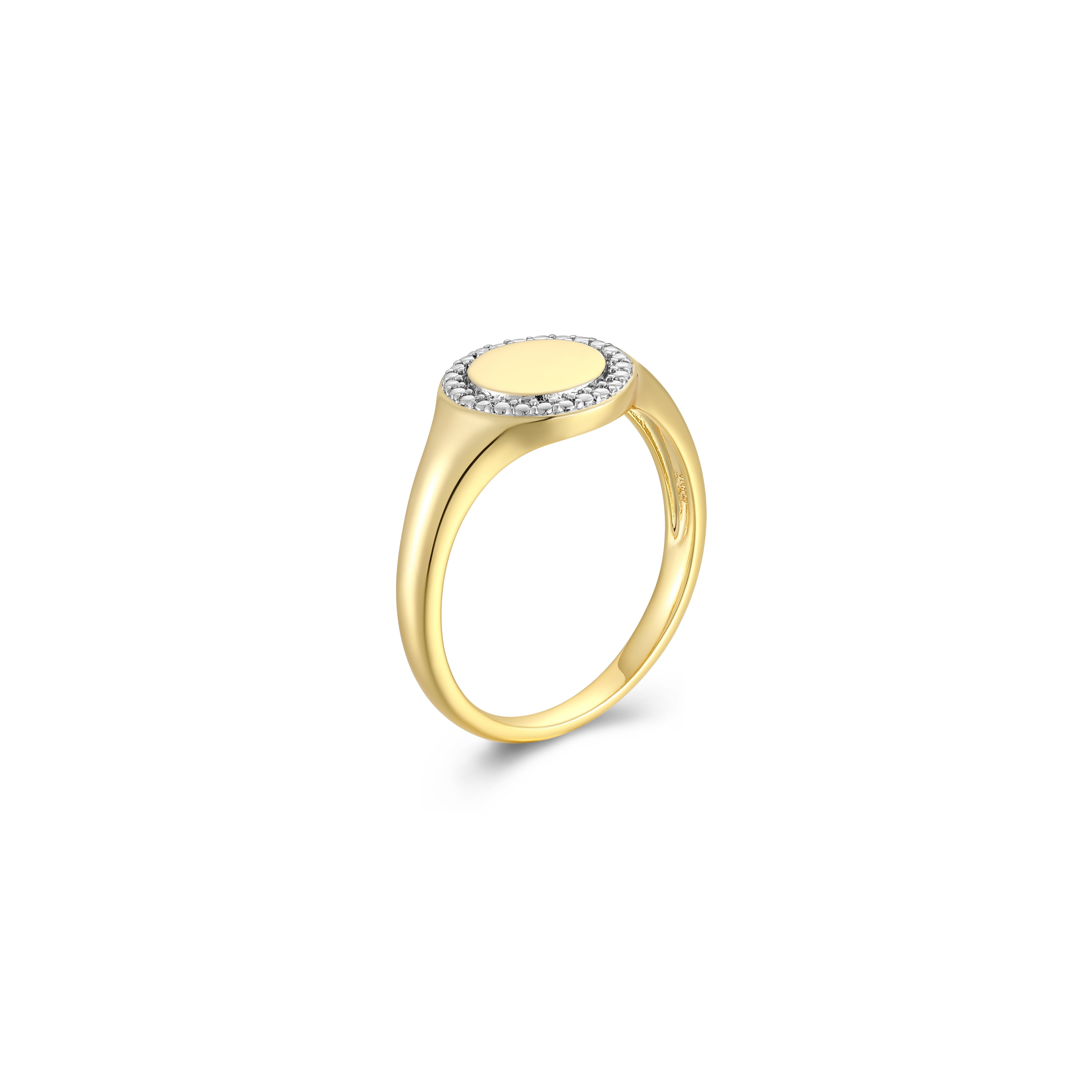 Forever Facets Diamond Accent Signet Ring