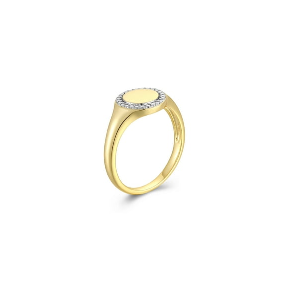Forever Facets Diamond Accent Signet Ring