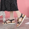 thumbnail image 5 of Juebong Sandals clearance Flat Sandals for Women Dressy Summer Cute Gladiator Slip on Sandal Comfortable Orthopedic T-strap Sandals Ladies Casual Ankle Elastic Bohemian Beach Shoes, 5 of 5