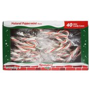 Mini Candy Canes (40 pcs) Christmas Sweet Candy Natural Peppermint Flavor.