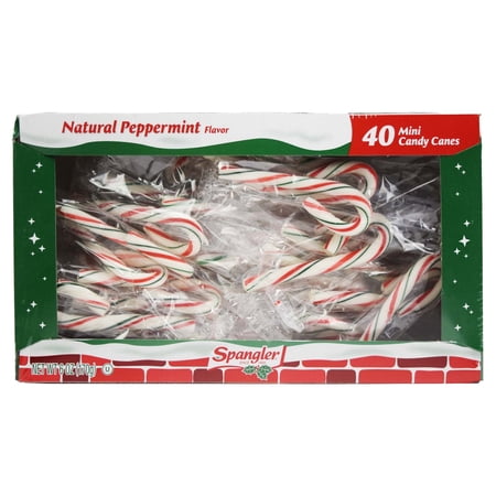 Mini Candy Canes (40 pcs) Christmas Sweet Candy Natural Peppermint Flavor.