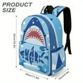thumbnail image 4 of 16. 5" Shark Backpack Durable Oxford Cloth, Cute Cartoon Design with Adjustable Straps, Tablet Compartment, Lightweight & Stylish for Daily Commute or , Casual Daypack Cartoon Shark Design, 4 of 6