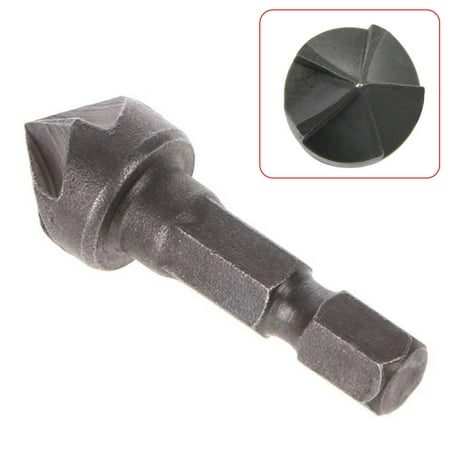 

1Pc Hex Shank 5 Flute Chamfering Tool Woodworking Hole Opener Countersink Drill
