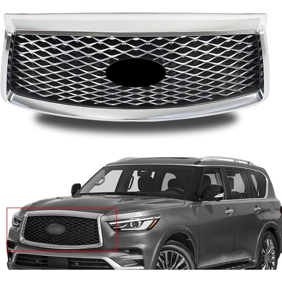 LABLT Grille Replacement for QX80 2018 2019 2020 2021 Grille Bumper Grille Replacement for 62310-6GW0A