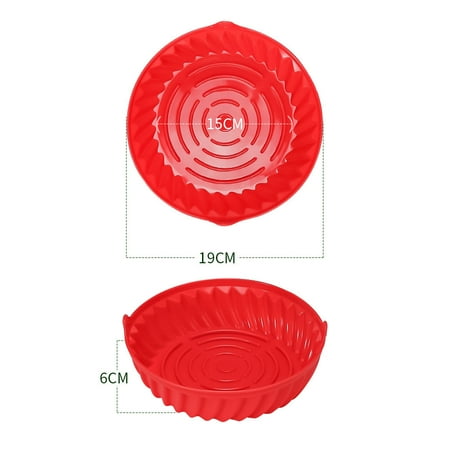 

Goory Silicone Pot Heat Resistant Liner Reusable Safe Mat Air Fryer Baking Kitchen Tool Round Easy Cleaning Non-Stick Red Diameter 19cm/7.48