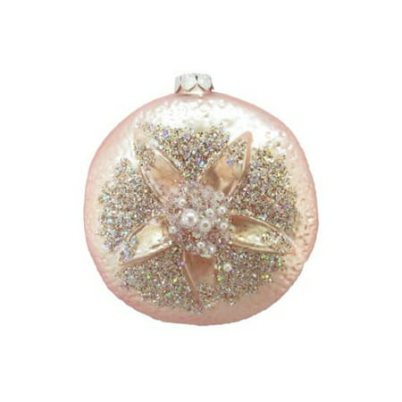 December Diamonds Round Sand Dollar Glass Christmas Tree Ornament Sea Life