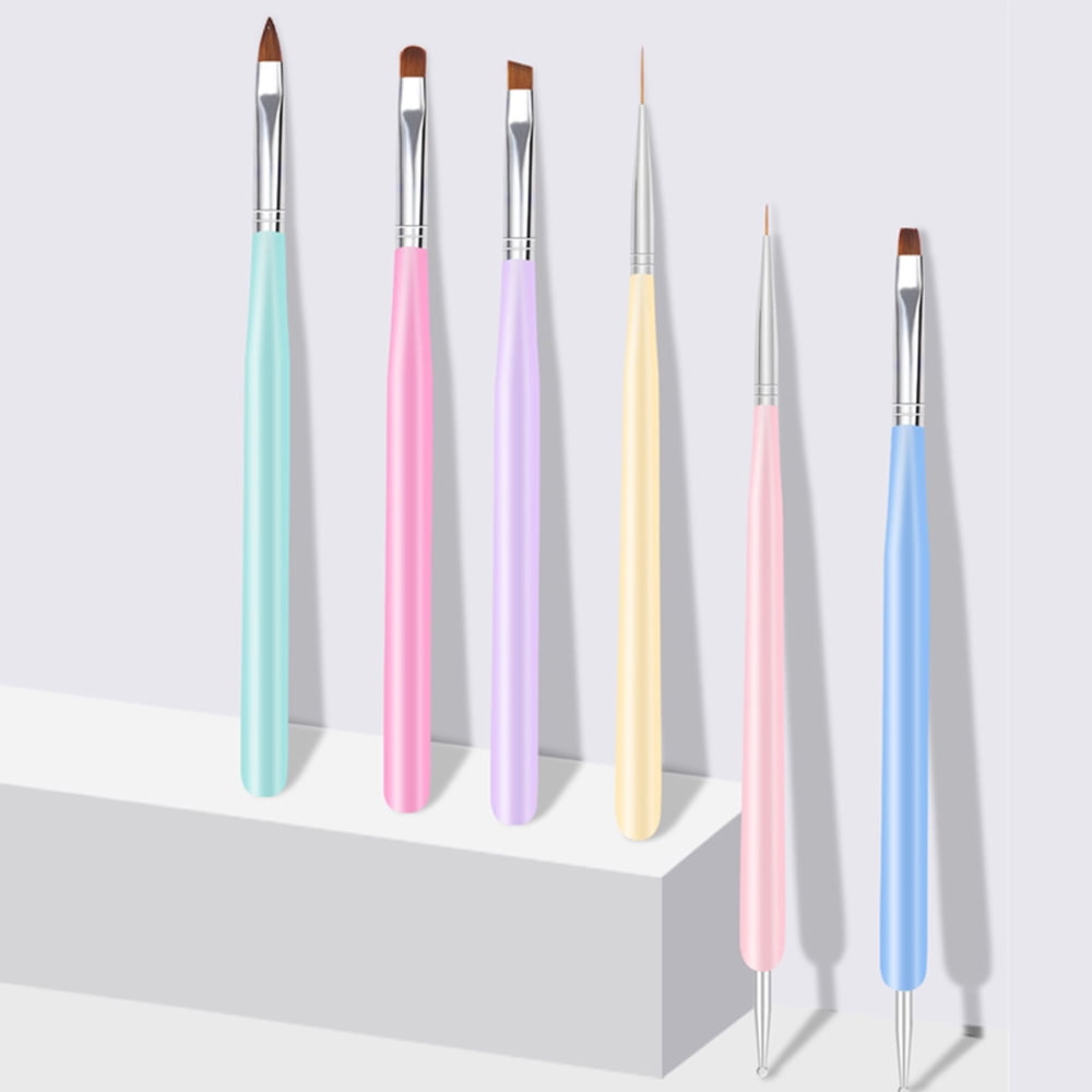 Unique Bargains Nail Art Brushes Set Extension Gel Nail Art Design Pen Set  Painting Tools For Acrylic Application 6 Pcs : Target