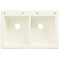 thumbnail image 3 of Transolid Radius 33in x 22in silQ Granite Drop-in Double Bowl Kitchen Sink with 3 CAB Faucet Holes, In White, 3 of 4
