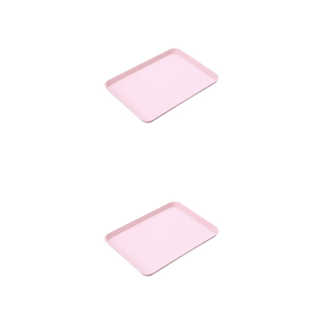 Maytalsory Versatile And Sturdy Rectangular Plastic Tray Kitchen Essential Bright large pink 2Set