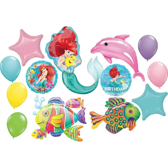 Little Mermaid Birthday Party Supplies Ariel's Undersea Friends Balloon Bouquet Decorations