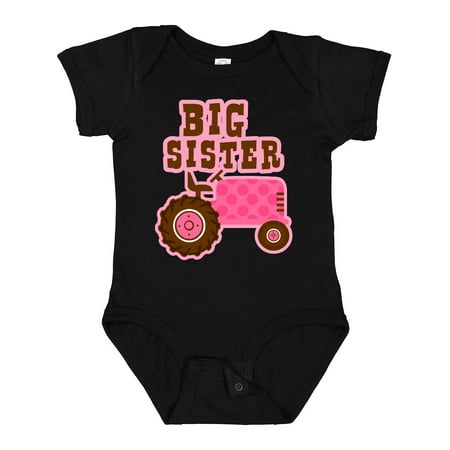 

Inktastic Pink Tractor Big Sister Girls Baby Bodysuit