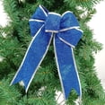 thumbnail image 4 of 12pcs Luxury 8 Inch Blue Glitter Artificial Christmas Bowknot Xmas Tree Wreaths Decor Xmas Gift Box Packaging Decoration Ornament, 4 of 5